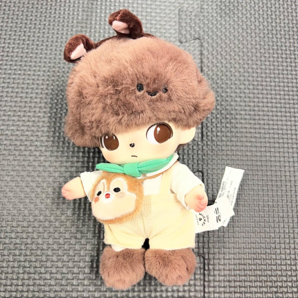 Disney X Pop Mart Dimoo World Mickey & Friends Plush Keychain Brown Hat 5"